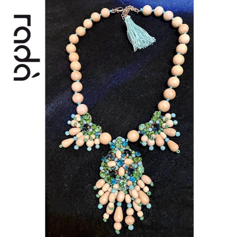 One-of-a-Kind vintage Radà Italy couture handmade bib statement necklace
